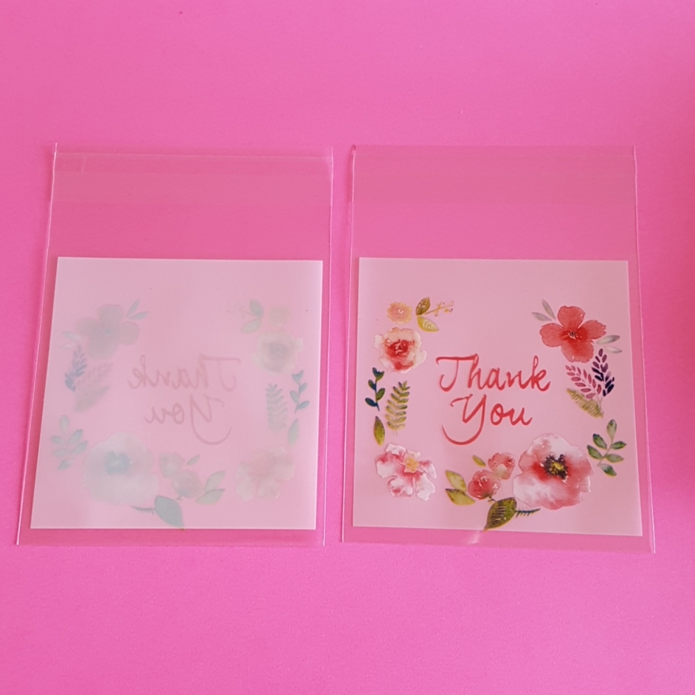 25 pcs Thank You Clear Bags Threat Bags 2.76" in.